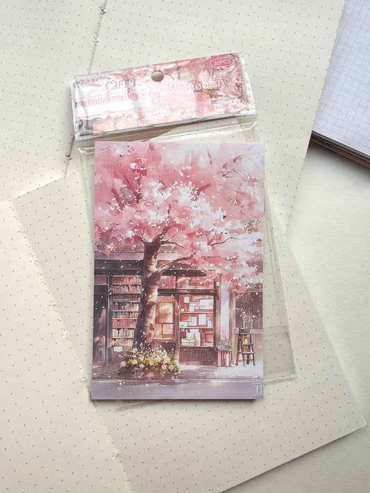 Cxyx-603 Pink Cherry Blossoms Vintage Paper Pack | 30 pcs