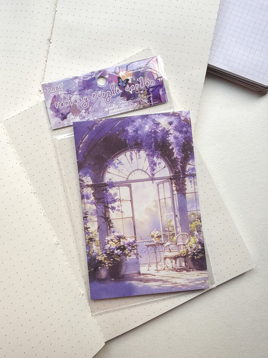 Cxyx-602 Fantasy Purple Garden Vintage Paper Pack | 30 pcs