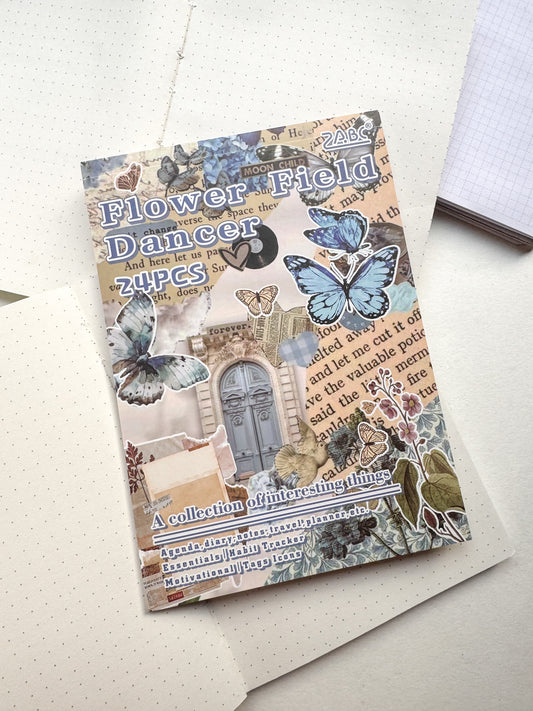 Sqhjb402 Flower Field Dancer Stamp Deco Sticker Book | 24 pages