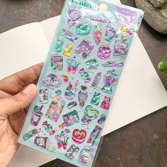 SLAKE 05 Sparkling Mint Puffy Sticker 3d  Sticker  | 1 sheet