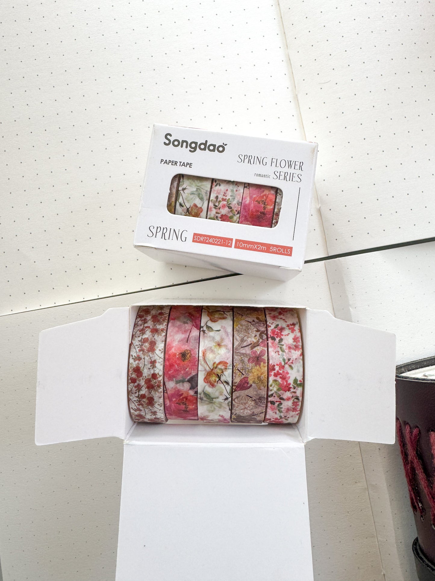 Sdrt240221-12 Spring Flower Series Washi Tape Set Paper Tape| 1cm* 2m  set of 5