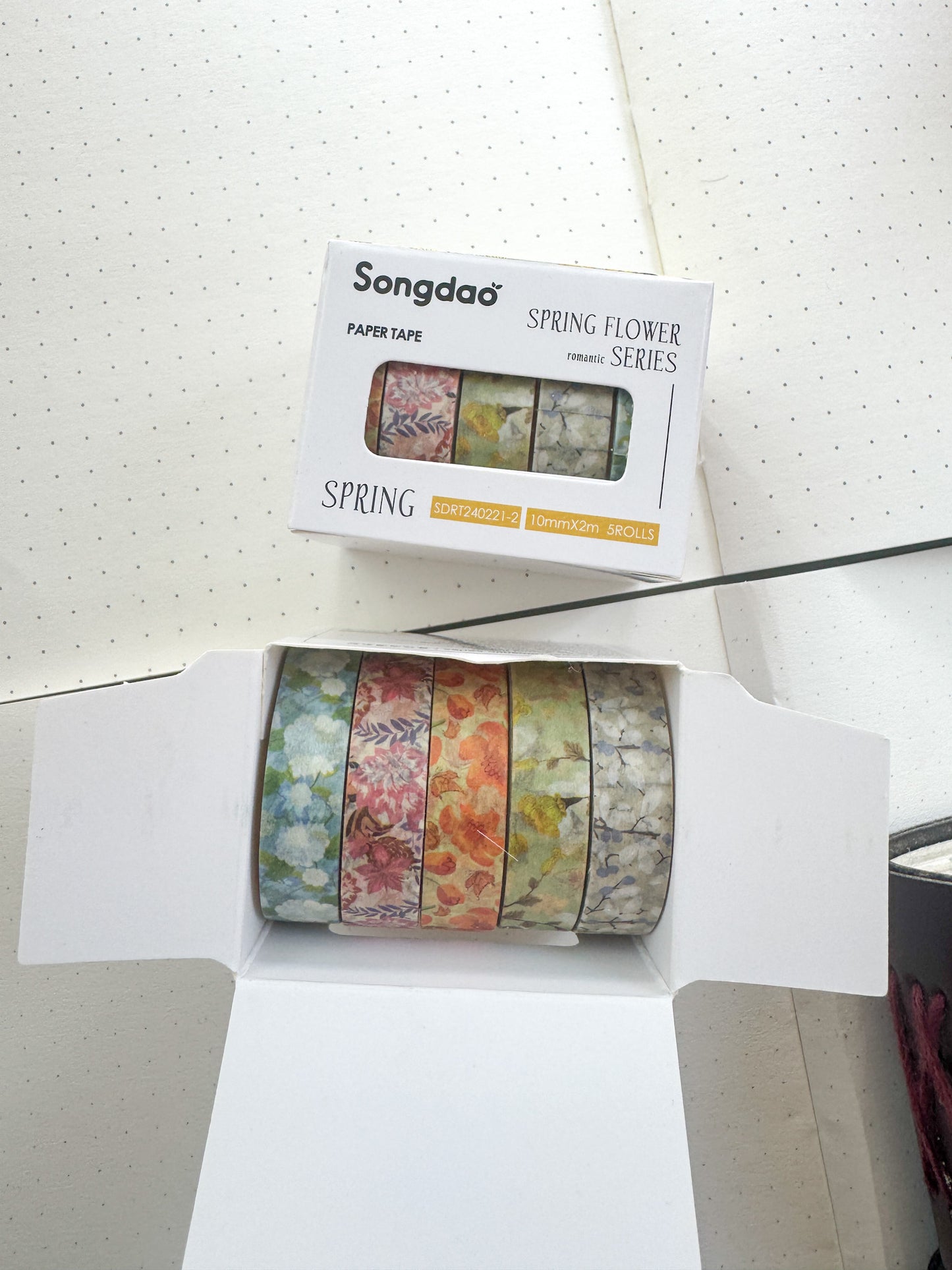 Sdrt240221-2 Spring Flower Series Washi Tape Set Paper Tape| 1cm* 2m  set of 5