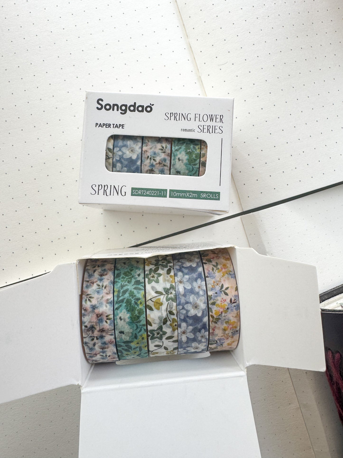 Sdrt240221-11 Spring Flower Series Washi Tape Set Paper Tape| 1cm* 2m  set of 5