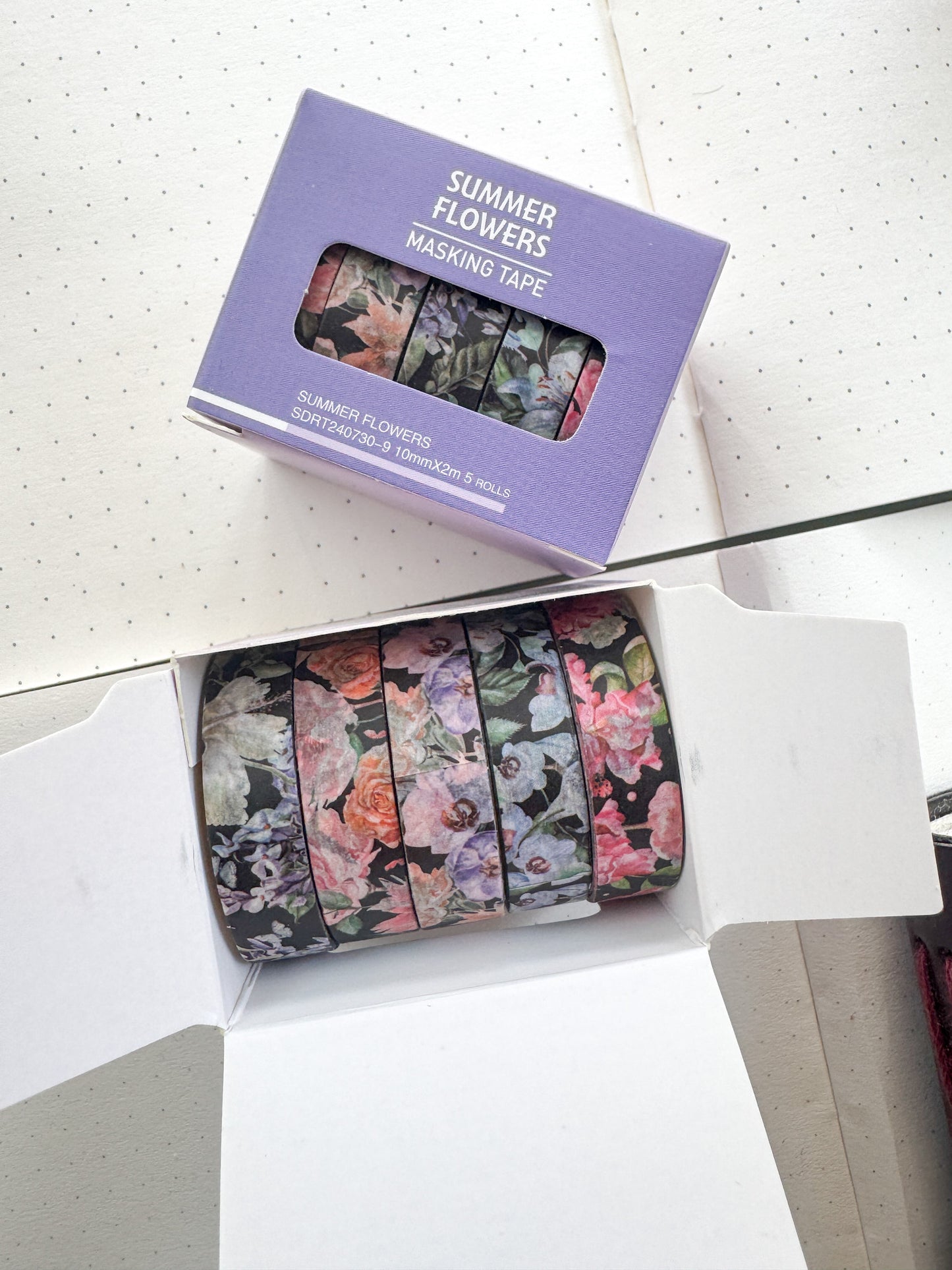 Sdrt240730-9 Summer Flower Series Washi Tape Set Paper Tape| 1cm* 2m  set of 5