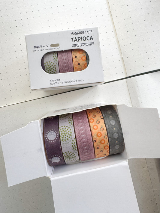 Sd2071-12 Tapioca Series Washi Tape Set Paper Tape| 1cm* 2m  set of 5