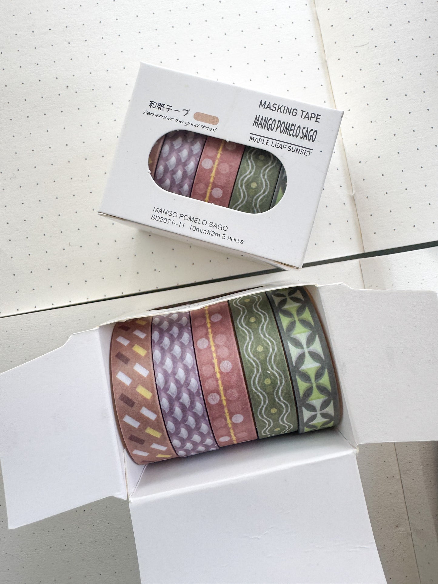 Sd2071-11 Mango Sago Series Washi Tape Set Paper Tape| 1cm* 2m  set of 5