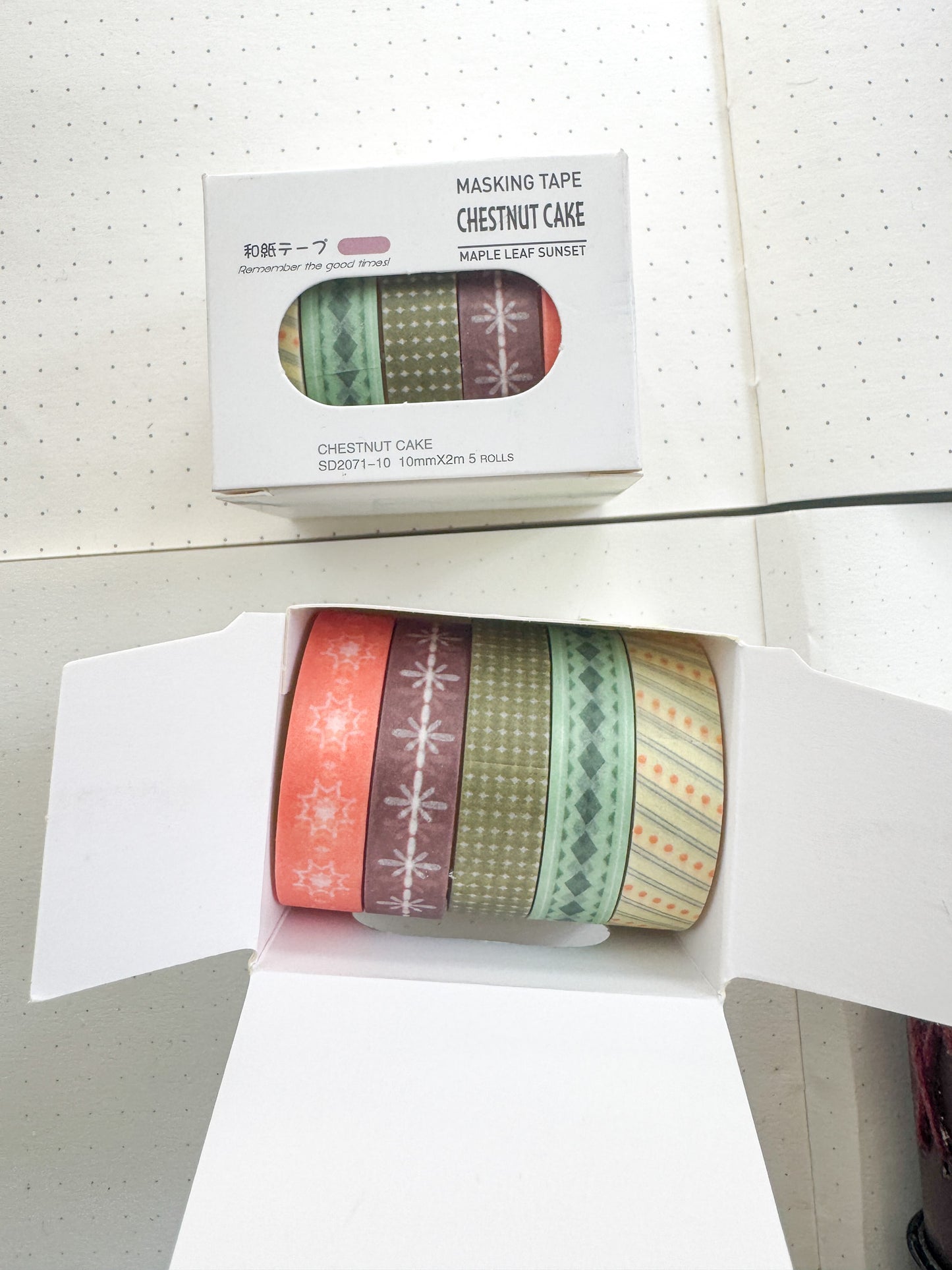 Sd2071-10 Taro Pudding Sago Series Washi Tape Set Paper Tape| 1cm* 2m  set of 5