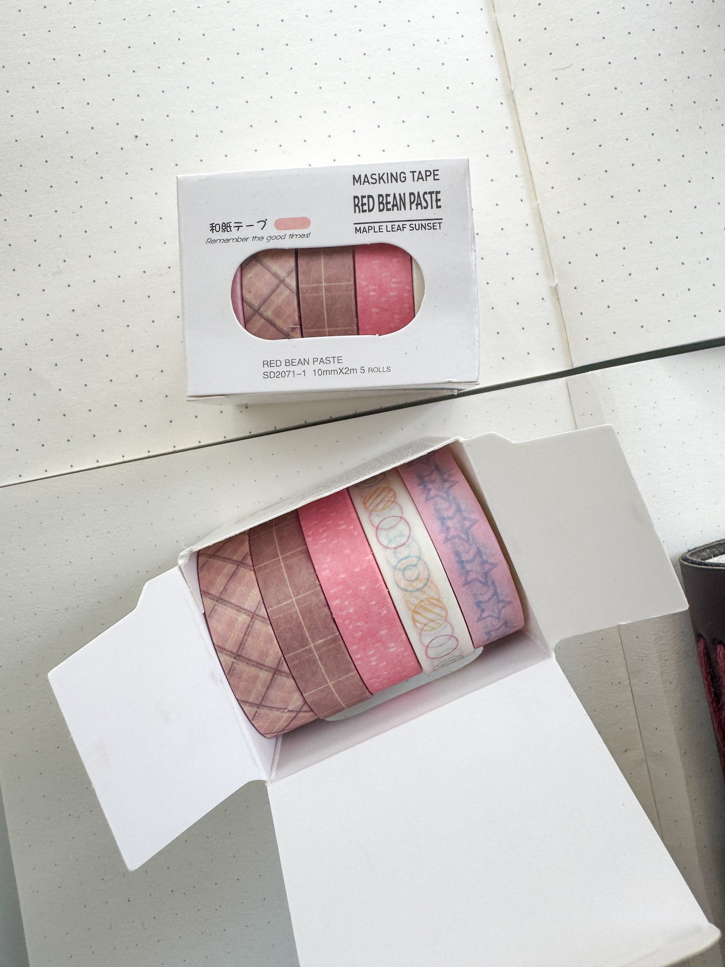 Sd2071-1 Red Bean Paste Series Washi Tape Set Paper Tape| 1cm* 2m  set of 5