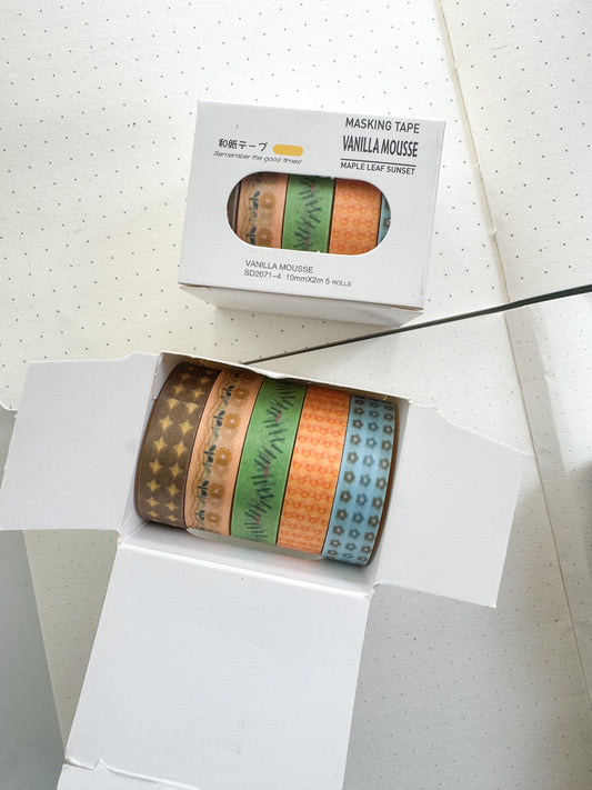 Sd2071-4 Vanila mose Series Washi Tape Set Paper Tape| 1cm* 2m  set of 5