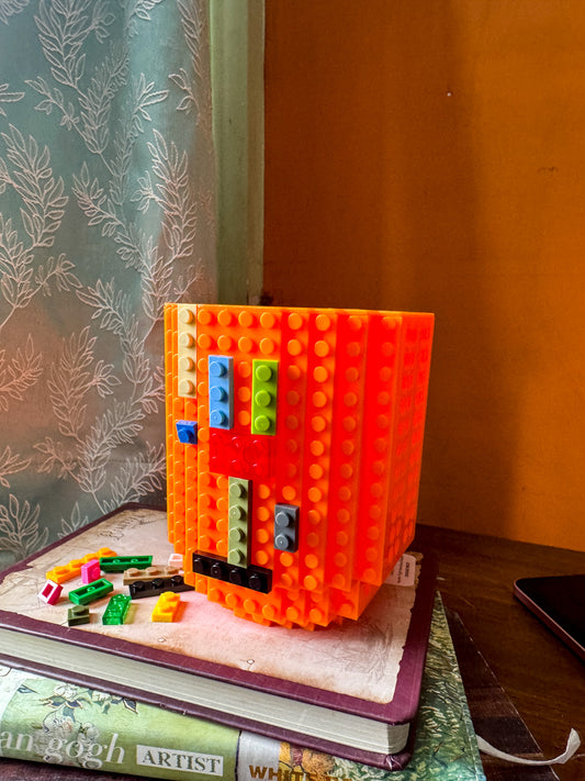 Lego Themed Coffee Cup Orange