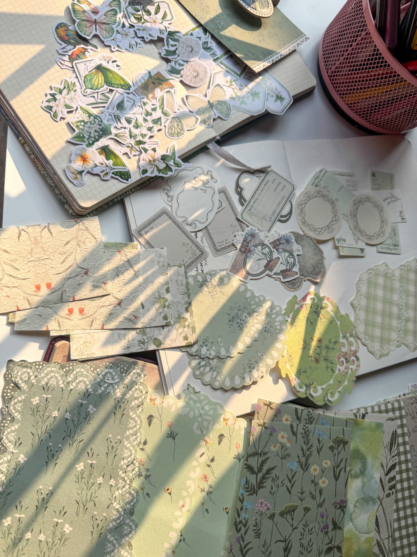 Hjjs401 Mountain Lan Sent Notes Journal Paper Collection Green | 100 pcs