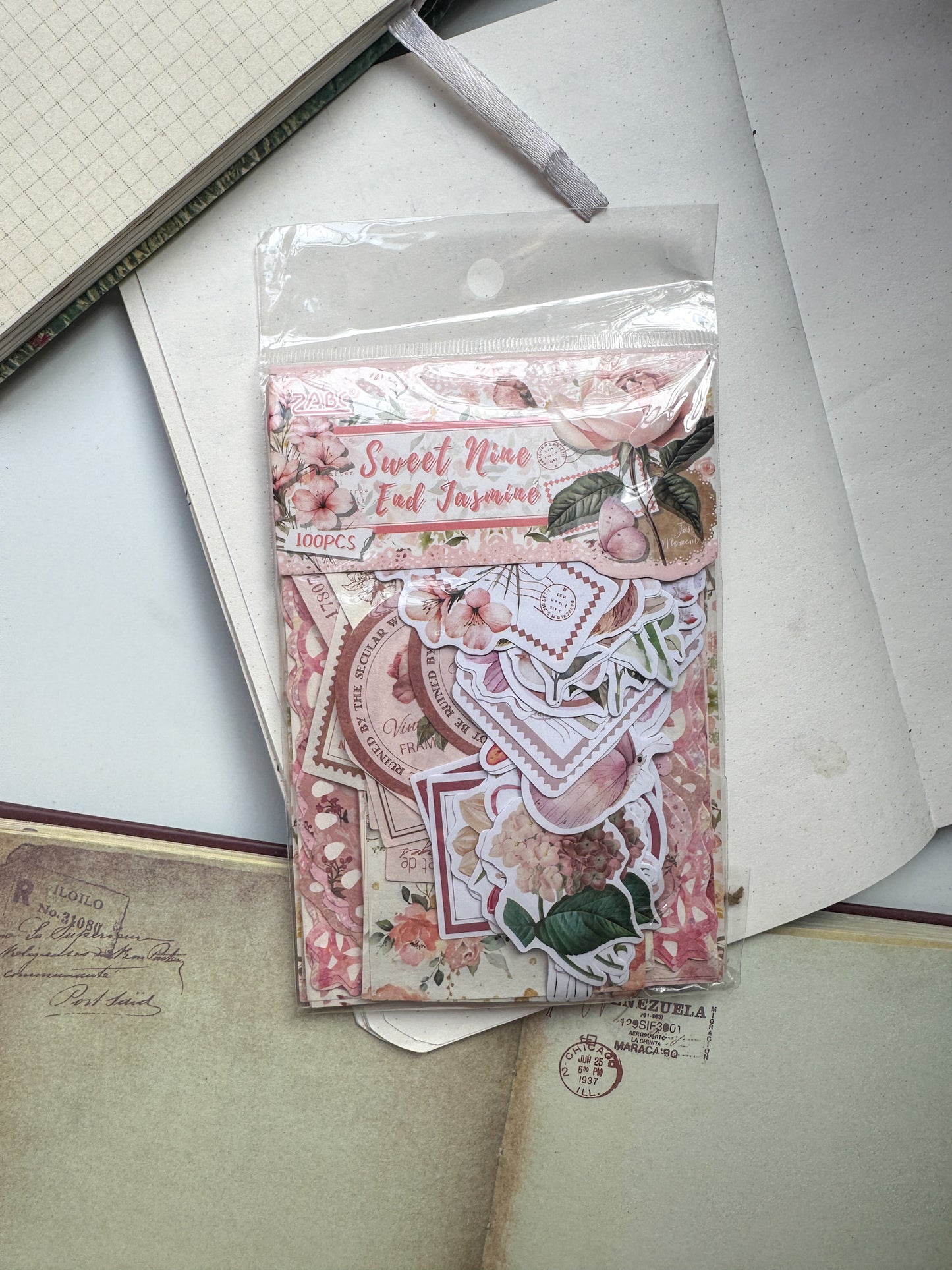 Hjjs402 Mountain Lan Sent Notes Journal Paper Collection Pink | 100 pcs