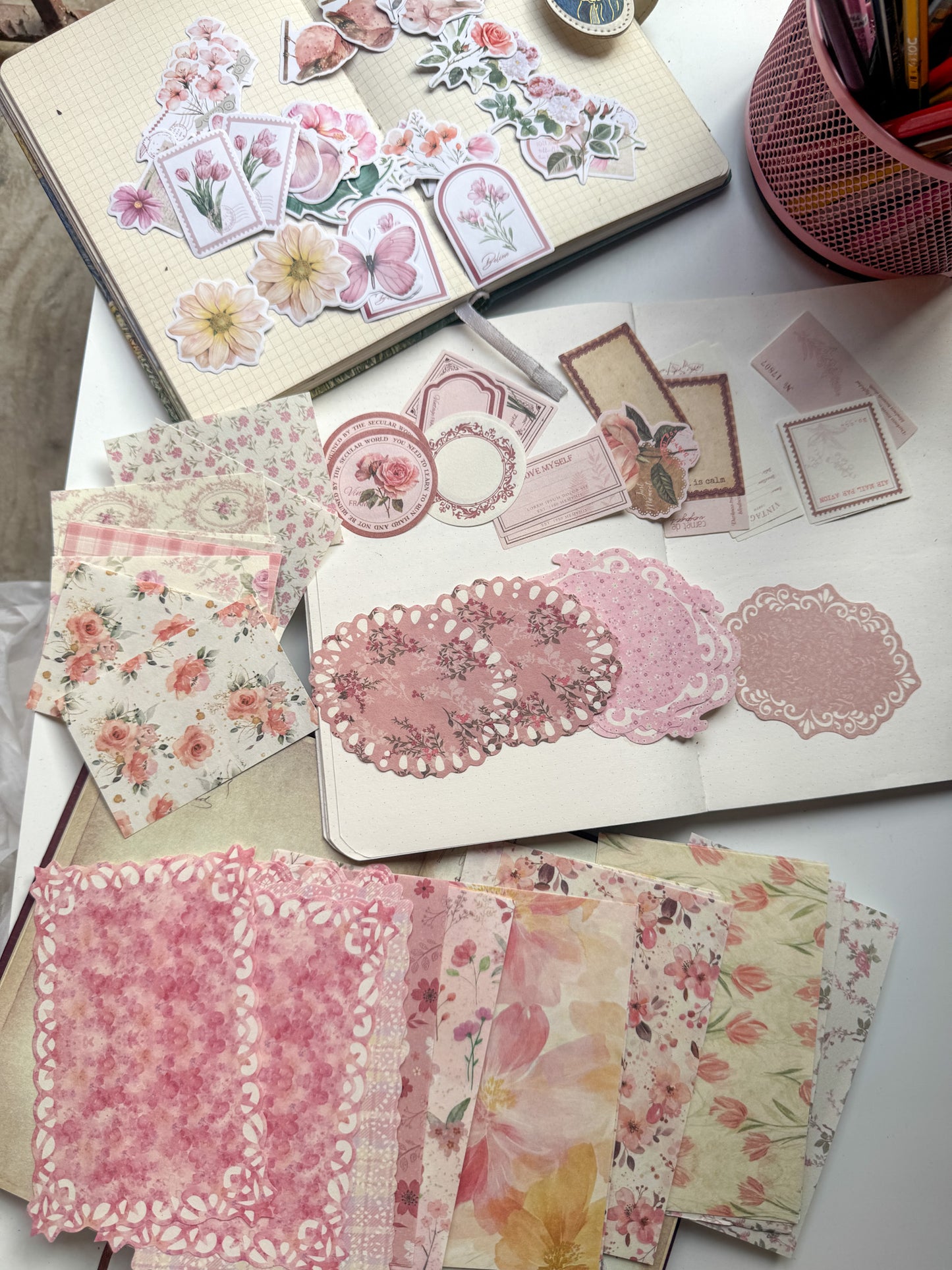 Hjjs402 Mountain Lan Sent Notes Journal Paper Collection Pink | 100 pcs