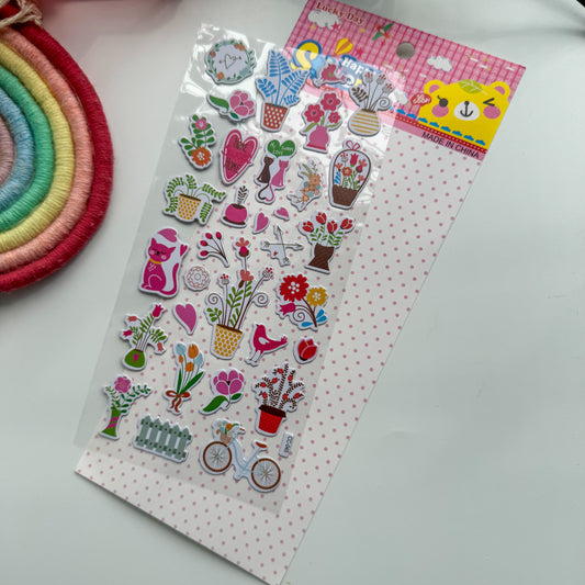 Cc045 Flower | Chipboard Sticker | Kawaii | 1 pc Sticker Sheet | Pre Cut Stickers