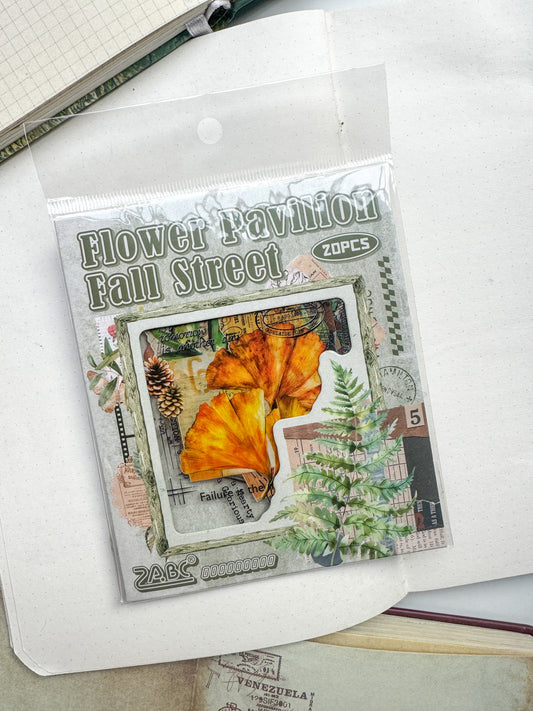 Cjhy602 Flower Brilliance Strange Place Green Transparent Pet Sticker | 20 Pcs