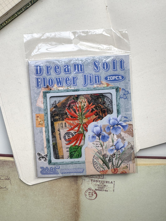 Cjhy601 Flower Brilliance Strange Place Blue Transparent Pet Sticker | 20 Pcs