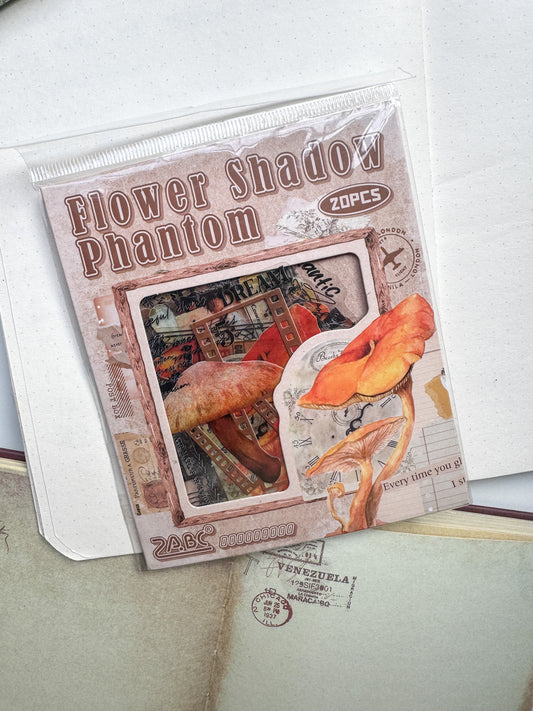 Cjhy603 Flower Brilliance Strange Place Mashroom Transparent Pet Sticker | 20 Pcs