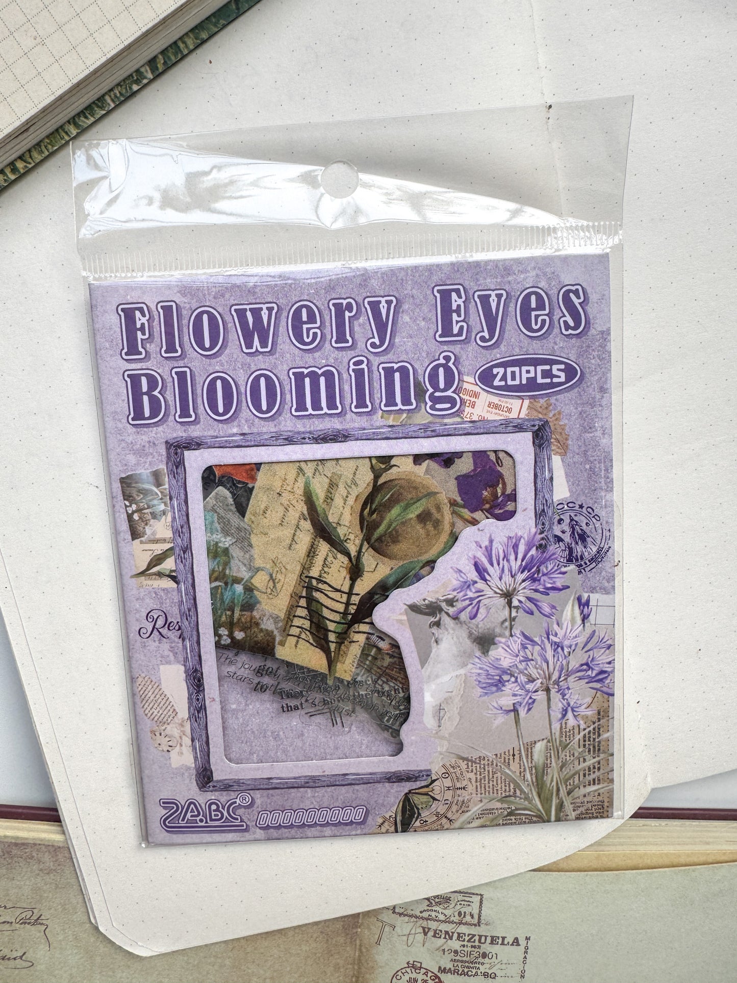 Cjhy604 Flower Brilliance Strange Place Purple Transparent Pet Sticker | 20 Pcs