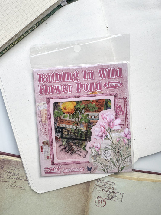 Cjhy606 Flower Brilliance Strange Place Pink Transparent Pet Sticker | 20 Pcs