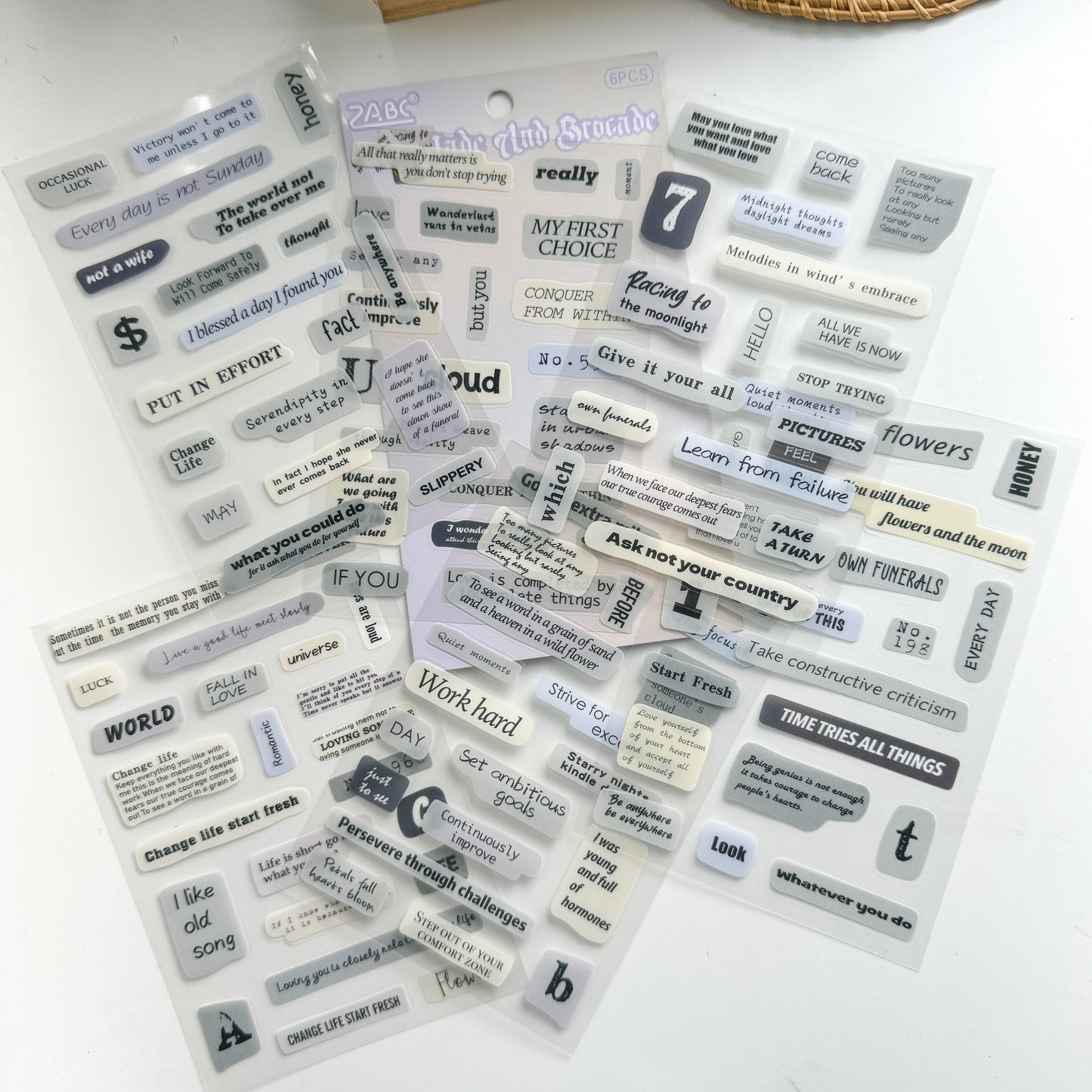 Xyjt606|G-10| Phase Sticker | Transparent Sticker  | Set of 6 Sticker Sheet | Pre Cut Stickers | Kiss Cut Stickers