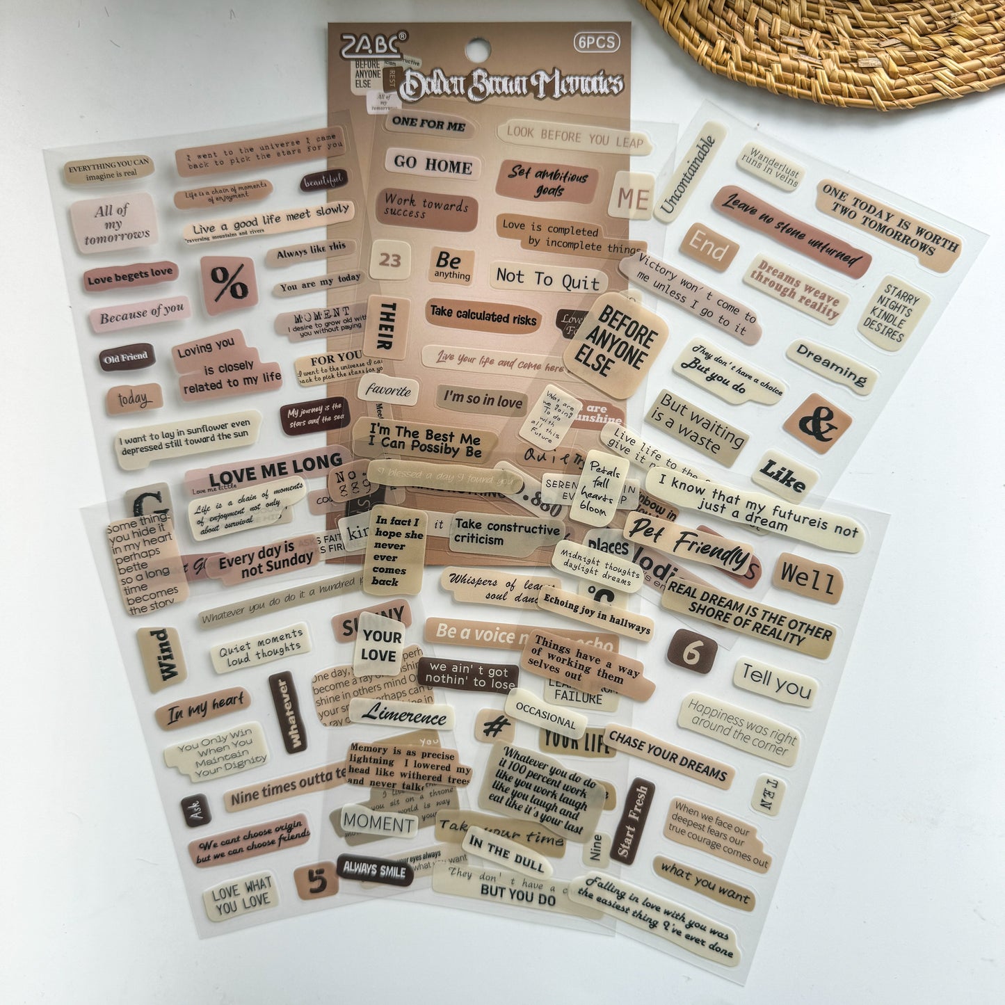 Xyjt605|G-10| Phase Sticker | Transparent Sticker  | Set of 6 Sticker Sheet | Pre Cut Stickers | Kiss Cut Stickers