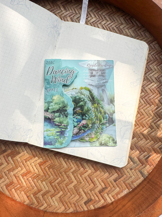 Lyhy604 Lotus Swamp Transparent Flower Pond Stickers | 20 Pcs