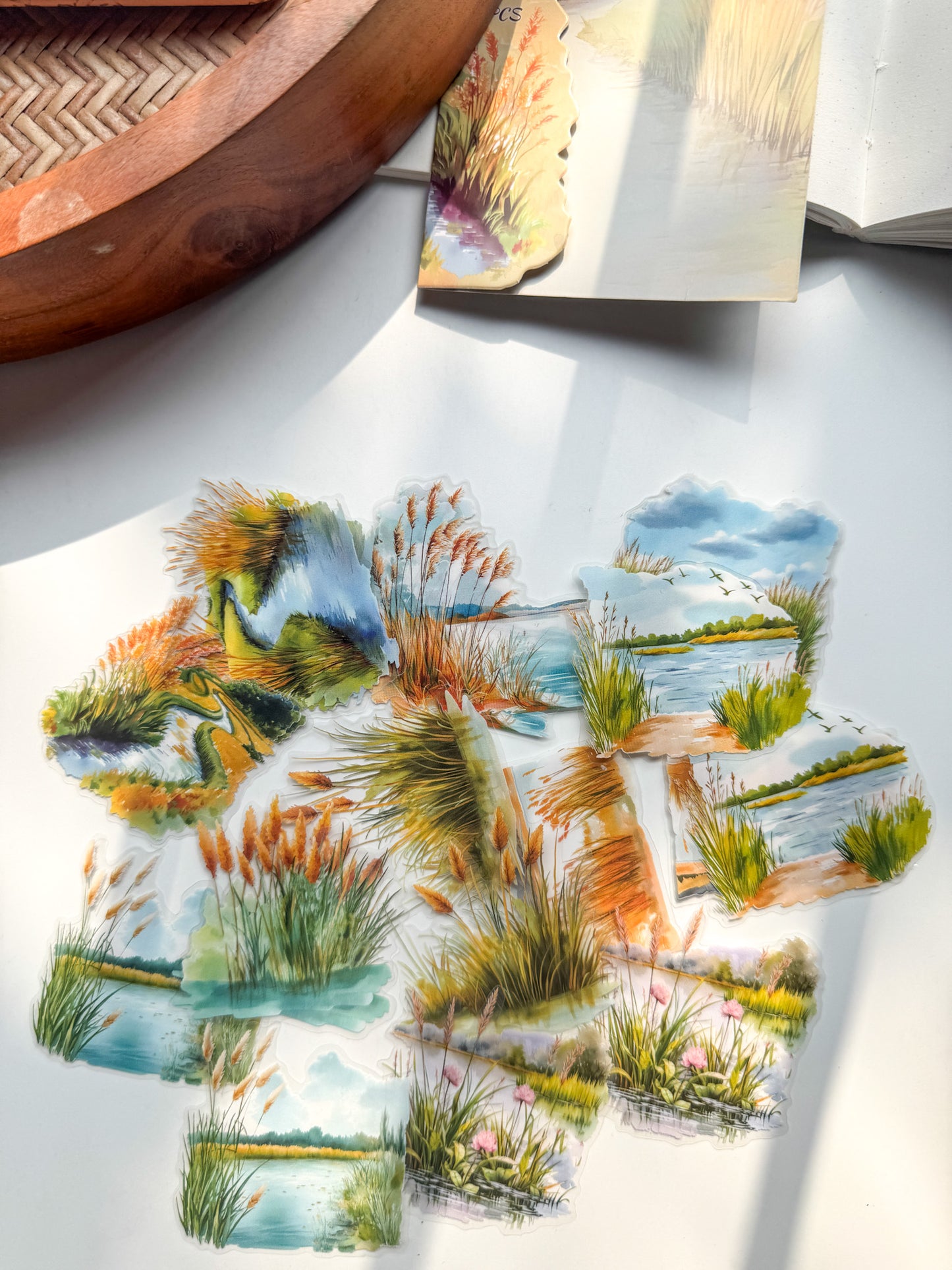 Lyhy603 Lotus Swamp Transparent Flower Pond Stickers | 20 Pcs