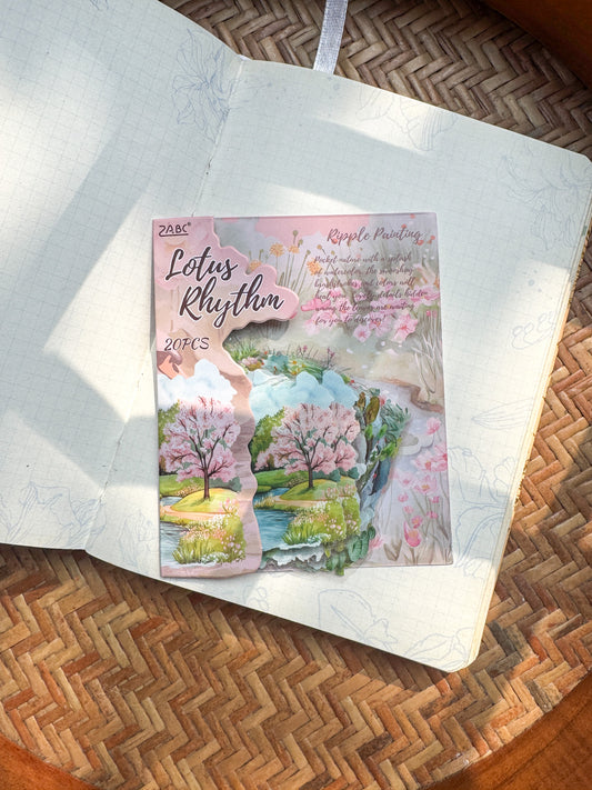 Lyhy605 Lotus Swamp Transparent Flower Pond Stickers | 20 Pcs