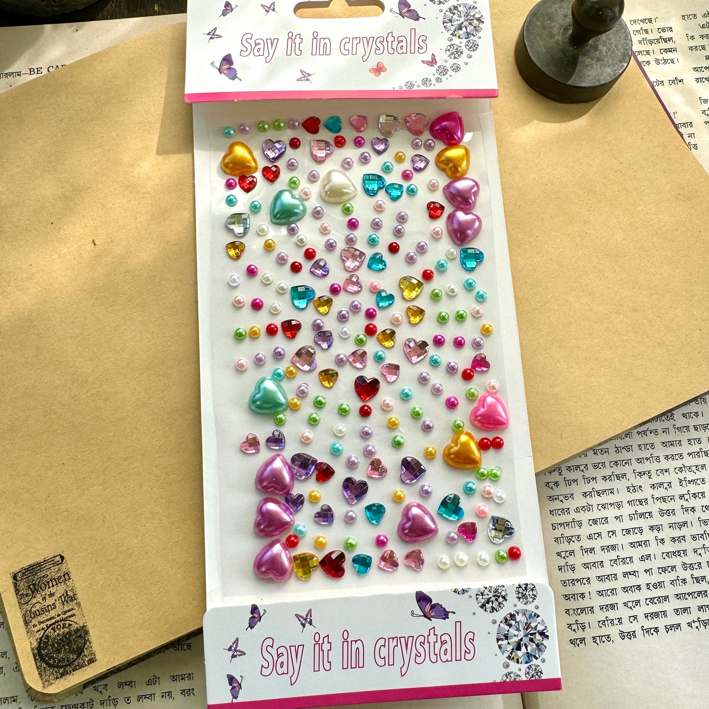 WDYLB  Nov 3D  Circle Journal Stone Sticker Multi colour - Stone Sticker - 1 sheet big | Pre cut