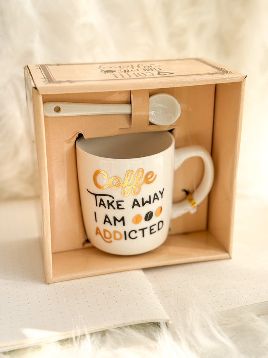 Kv0307-m21 MUG Elegant Cup With Spoon For Gifting