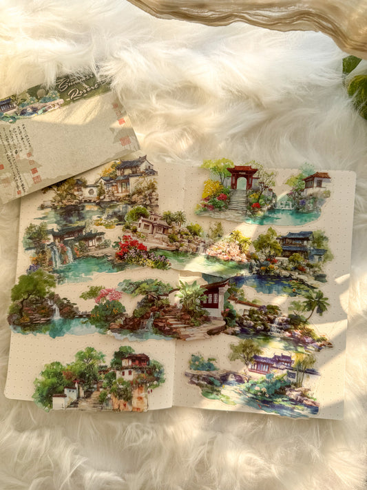 Szyt604 Water Colour Pictures Transparent Sticker | 10 pcs