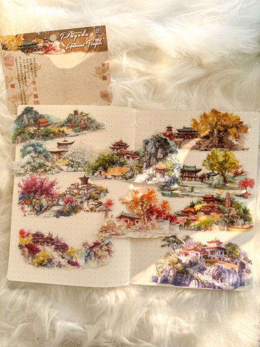 Szyt602 Water Colour Pictures Transparent Sticker | 10 pcs