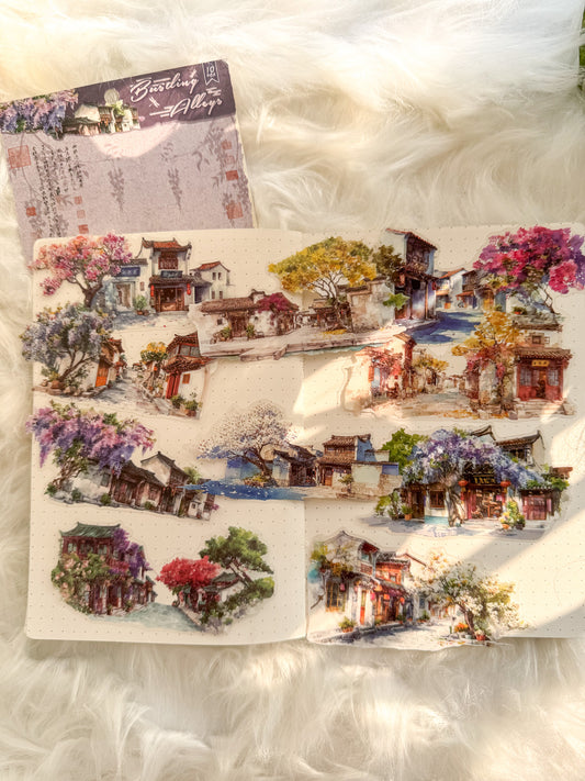 Szyt606 Water Colour Pictures Transparent Sticker | 10 pcs