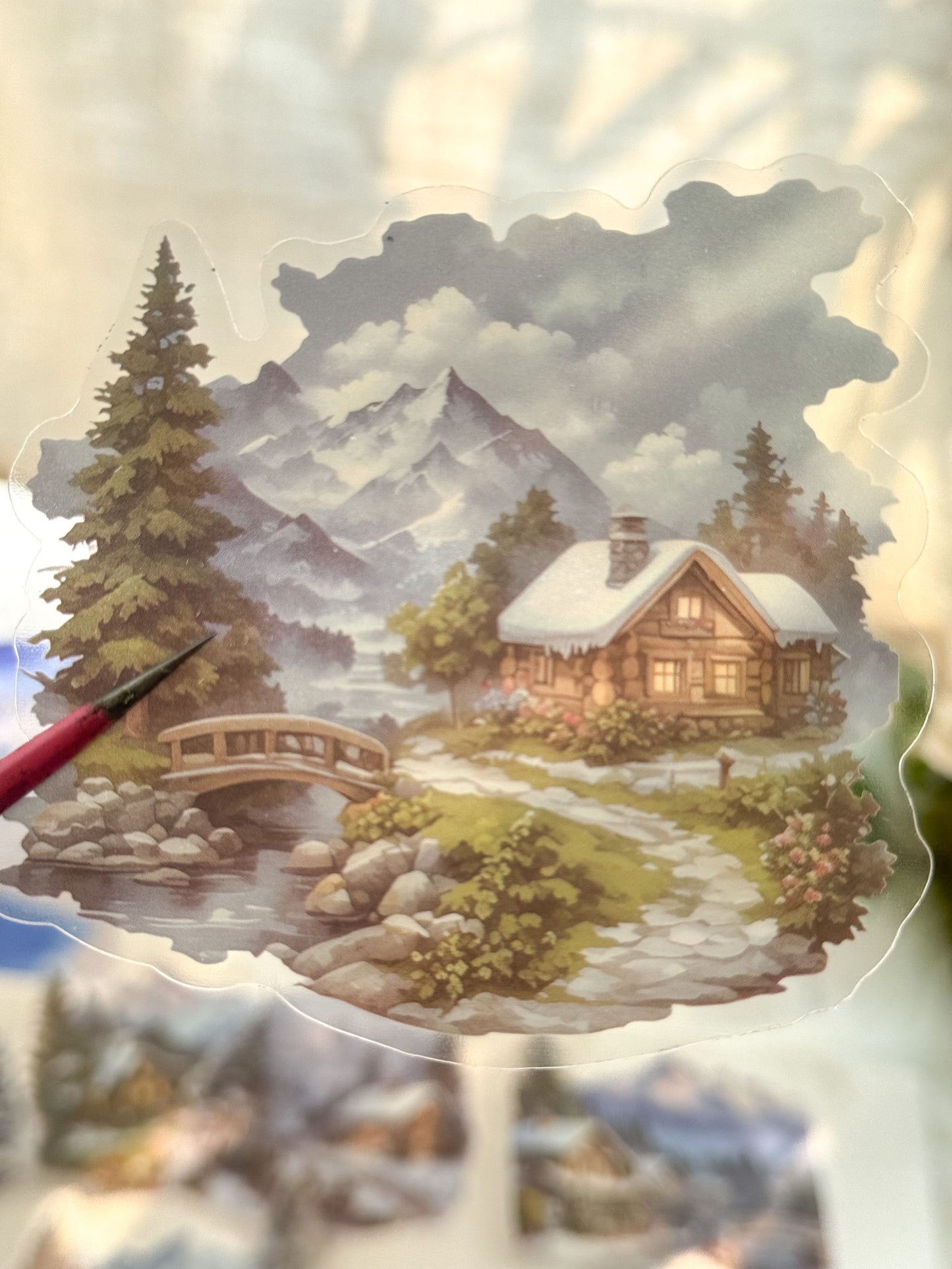 Olzm404 Water Colour Pictures Transparent Sticker | 10 pcs