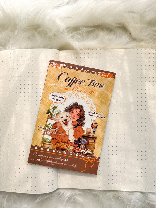 Bfmcl402 Coffee Time Sticker Transparent Book | Over 300 Stickers - 20 Sheets