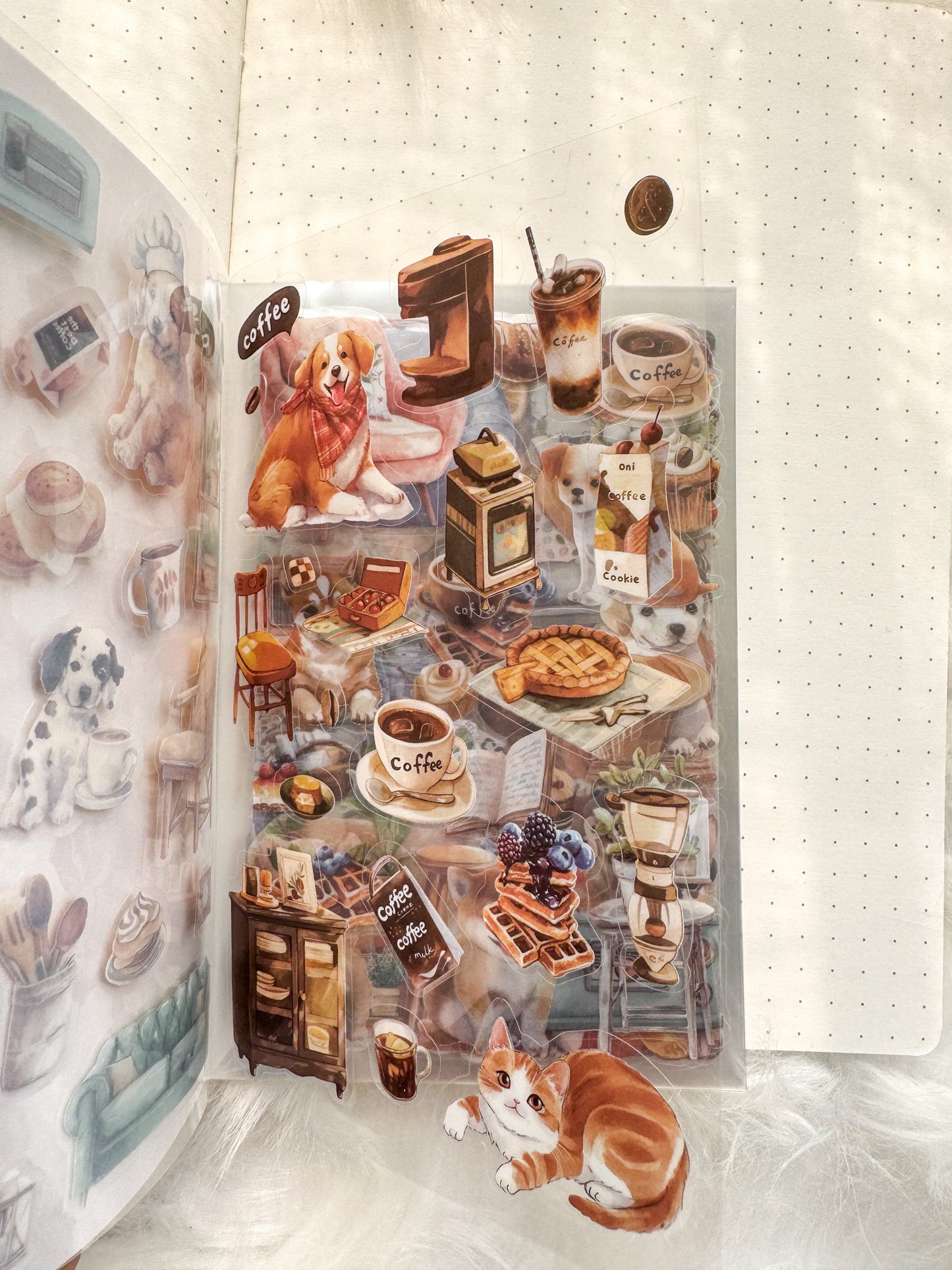 Bfmcl402 Coffee Time Sticker Transparent Book | Over 300 Stickers - 20 Sheets