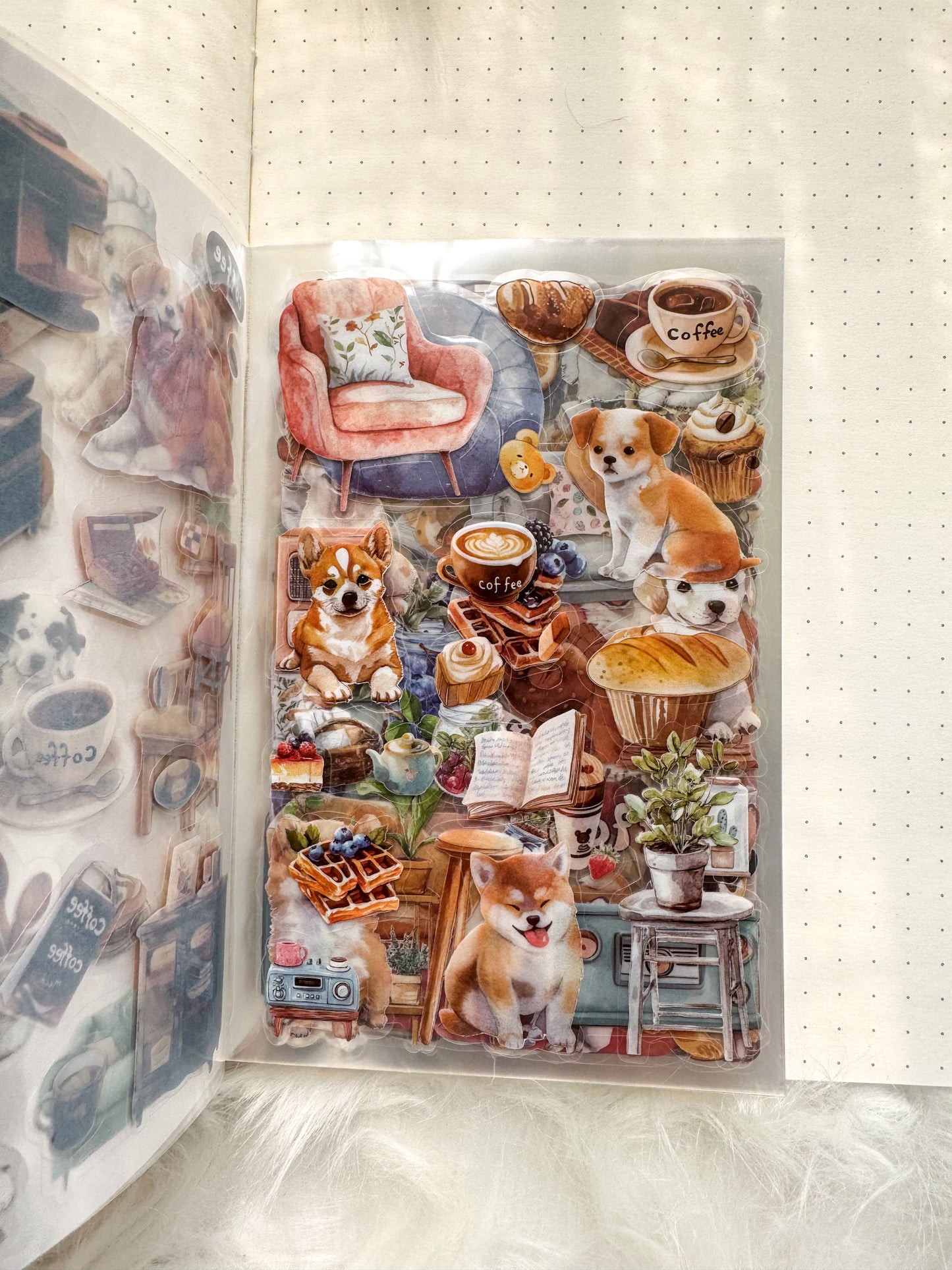 Bfmcl402 Coffee Time Sticker Transparent Book | Over 300 Stickers - 20 Sheets
