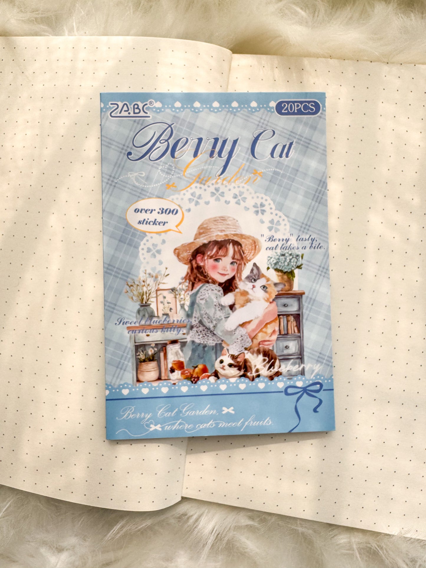Bfmcl401 Berry Cat Time Sticker Transparent Book | Over 300 Stickers - 20 Sheets
