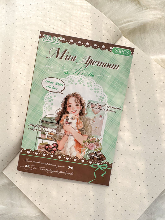 Bfmcl404 Mint Afternoon Time Sticker Transparent Book | Over 300 Stickers - 20 Sheets