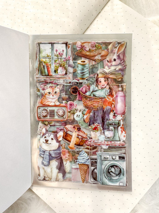 Bfmcl404 Mint Afternoon Time Sticker Transparent Book | Over 300 Stickers - 20 Sheets