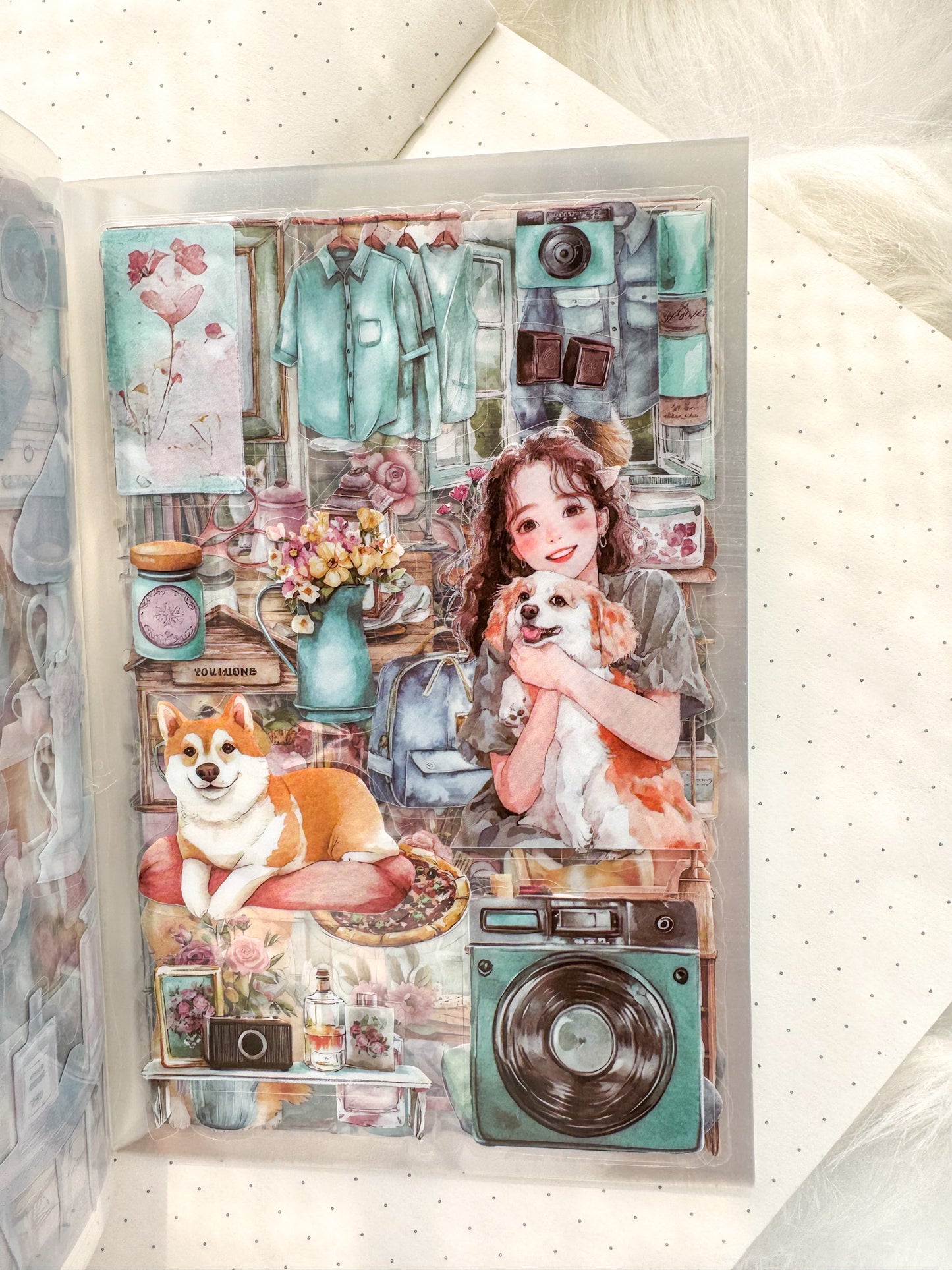 Bfmcl404 Mint Afternoon Time Sticker Transparent Book | Over 300 Stickers - 20 Sheets