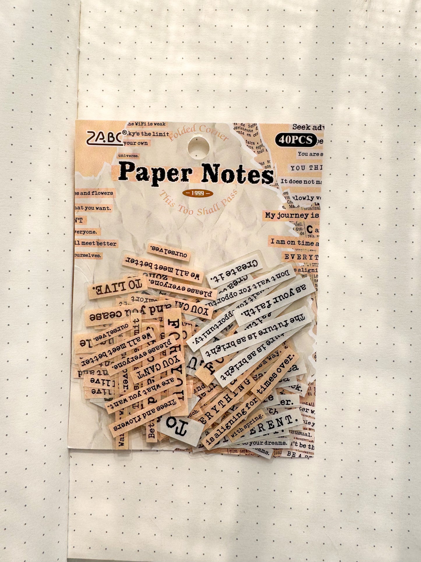 Zjxy606 Paper Notes Sentence Sticker Transparent | 40Pcs