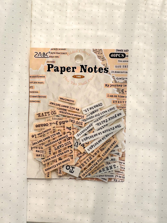 Zjxy606 Paper Notes Sentence Sticker Transparent | 40Pcs