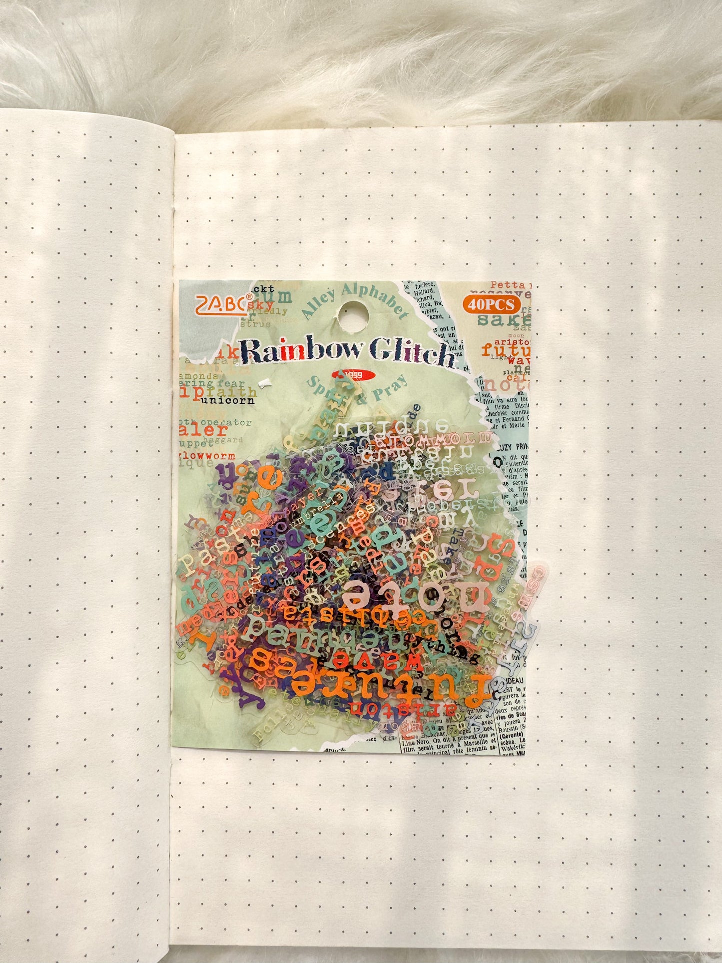 Zjxy605 Rainbow Sentence Sticker Transparent | 40Pcs