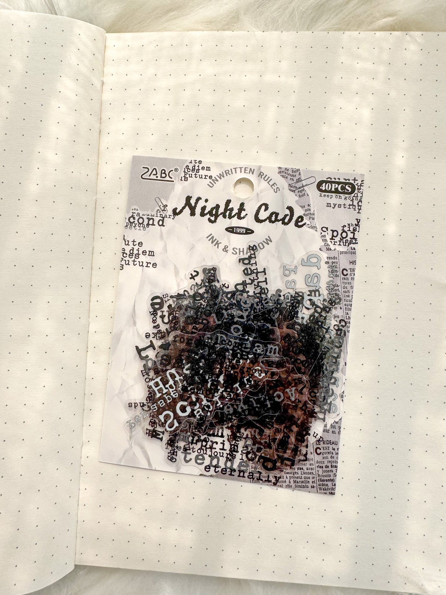 Zjxy601 Night  Code Sentence Sticker Transparent | 40Pcs