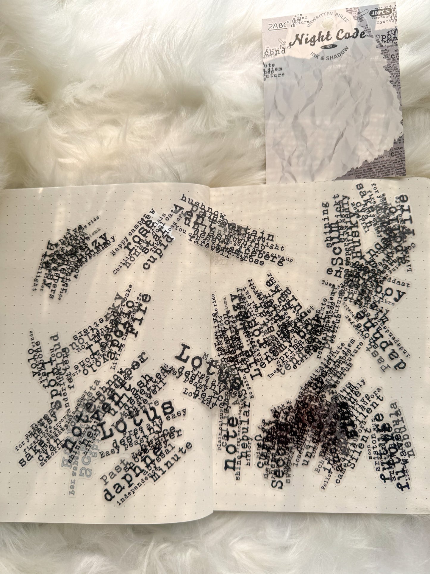 Zjxy601 Night  Code Sentence Sticker Transparent | 40Pcs