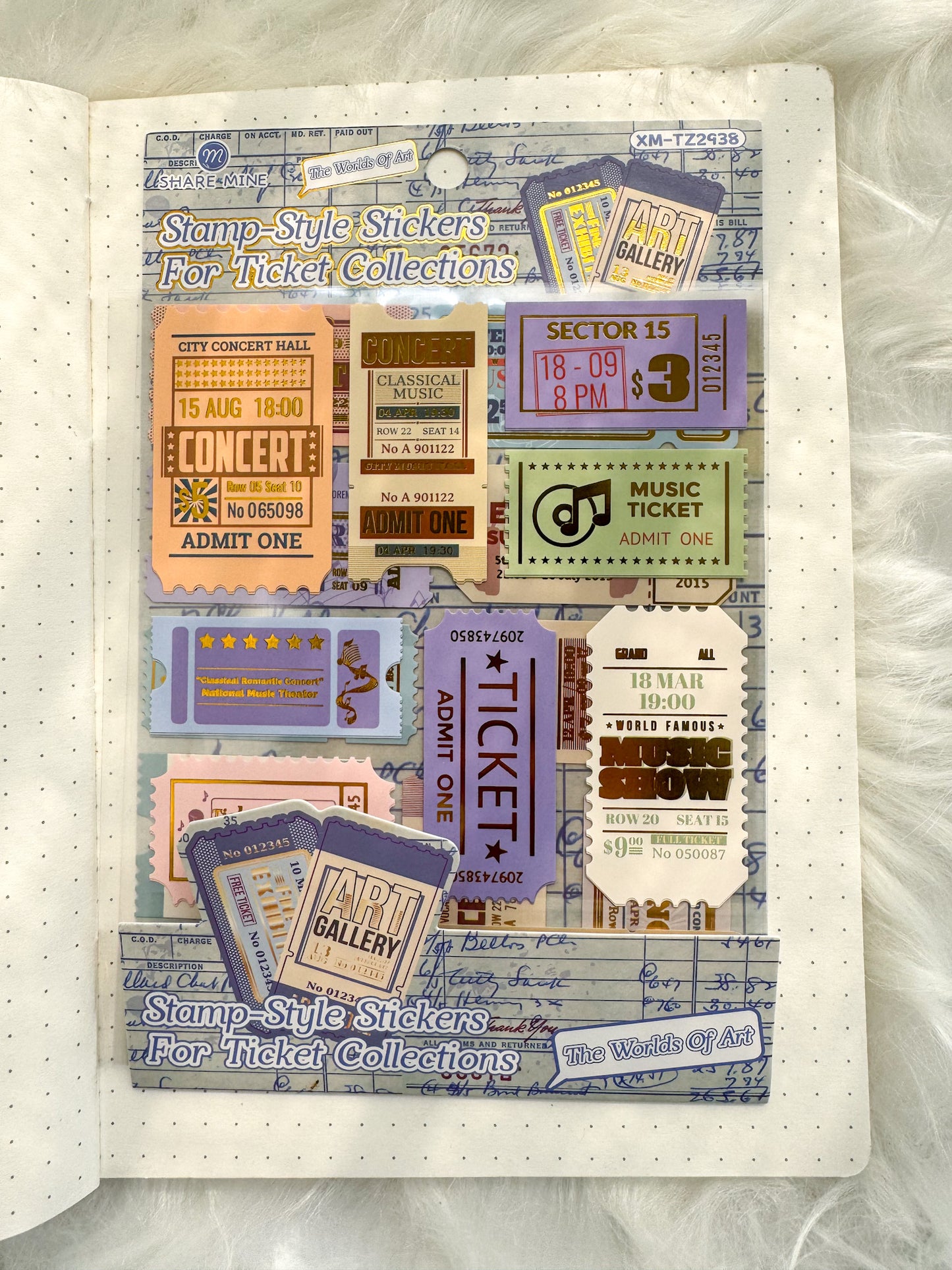 Xmtz2937 - 7 Stamp Sticker Sheet Paper Sticker Foiled | 4 Sheet