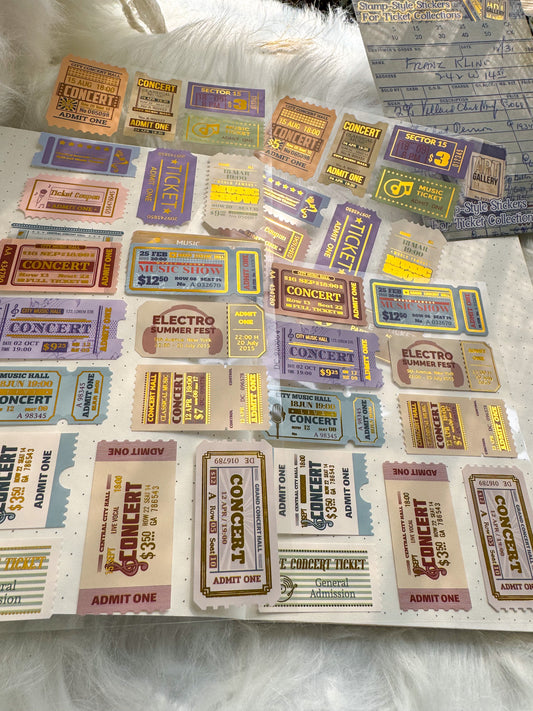 Xmtz2937 - 7 Stamp Sticker Sheet Paper Sticker Foiled | 4 Sheet