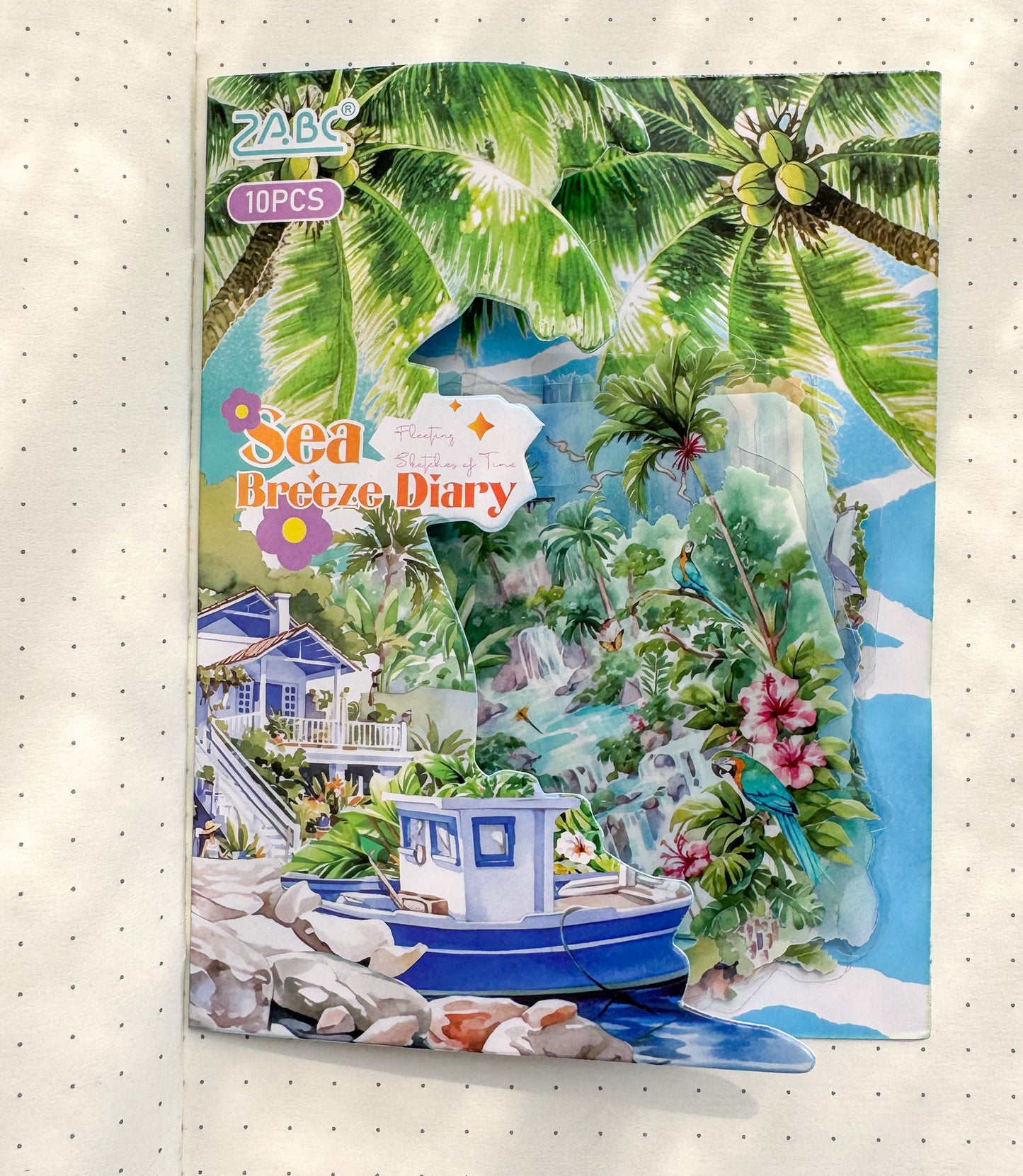 Ssqh402 Sea Breeze Diary Transparent Pet Sticker | 10 Pcs