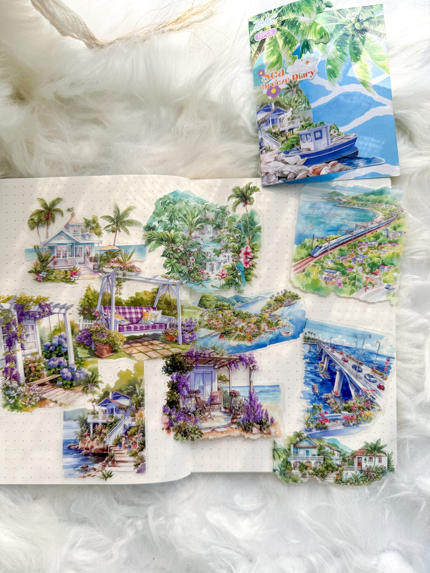 Ssqh402 Sea Breeze Diary Transparent Pet Sticker | 10 Pcs